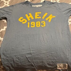 Roots of Fight Blue Graphic T-Shirt with Yellow Print